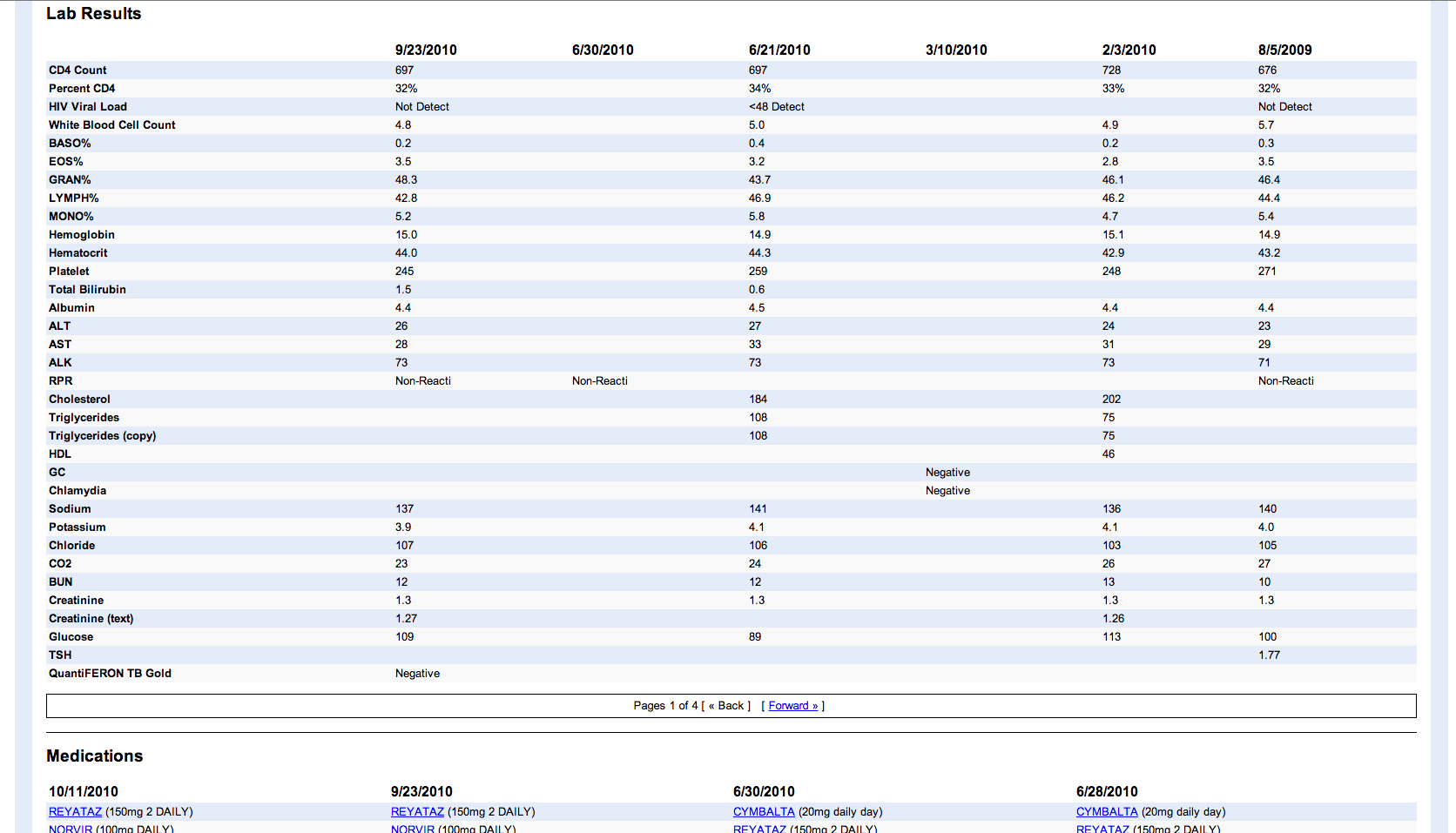 Medicos Consultants Clinical Application Server Screen Capture