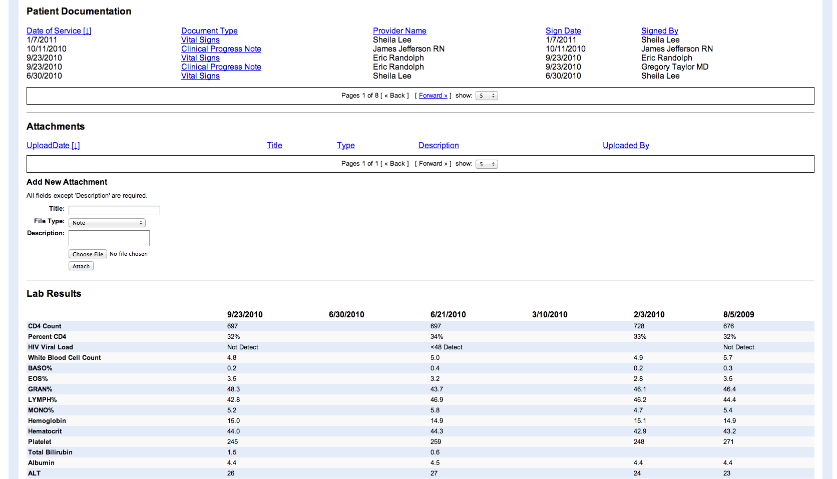 Medicos Consultants Clinical Application Server Screen Capture